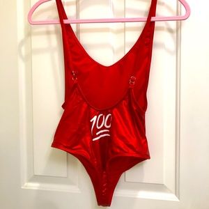 Thong one piece swimsuit / bodysuit